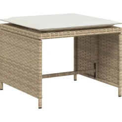 MAISON EXCLUSIVE - Chaise de jardin avec tabouret beige résine tressée