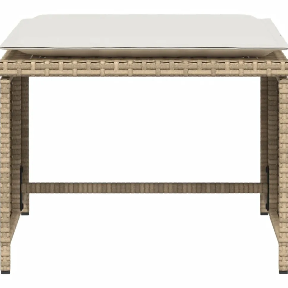 MAISON EXCLUSIVE - Chaise de jardin avec tabouret beige résine tressée
