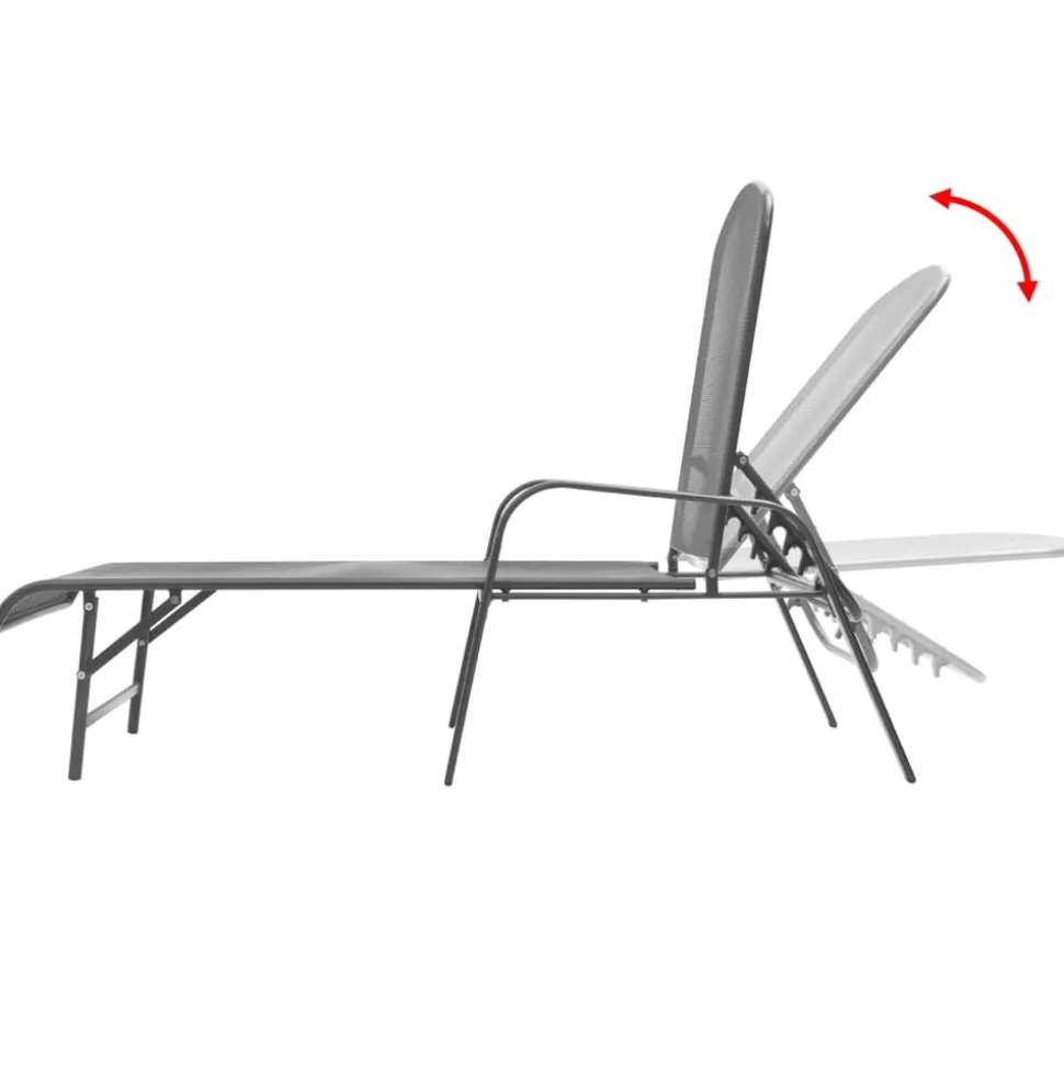 MAISON EXCLUSIVE - Chaise longue acier anthracite