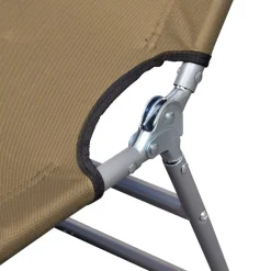 MAISON EXCLUSIVE - Chaise longue pliable et coussin de tête dossier réglable taupe