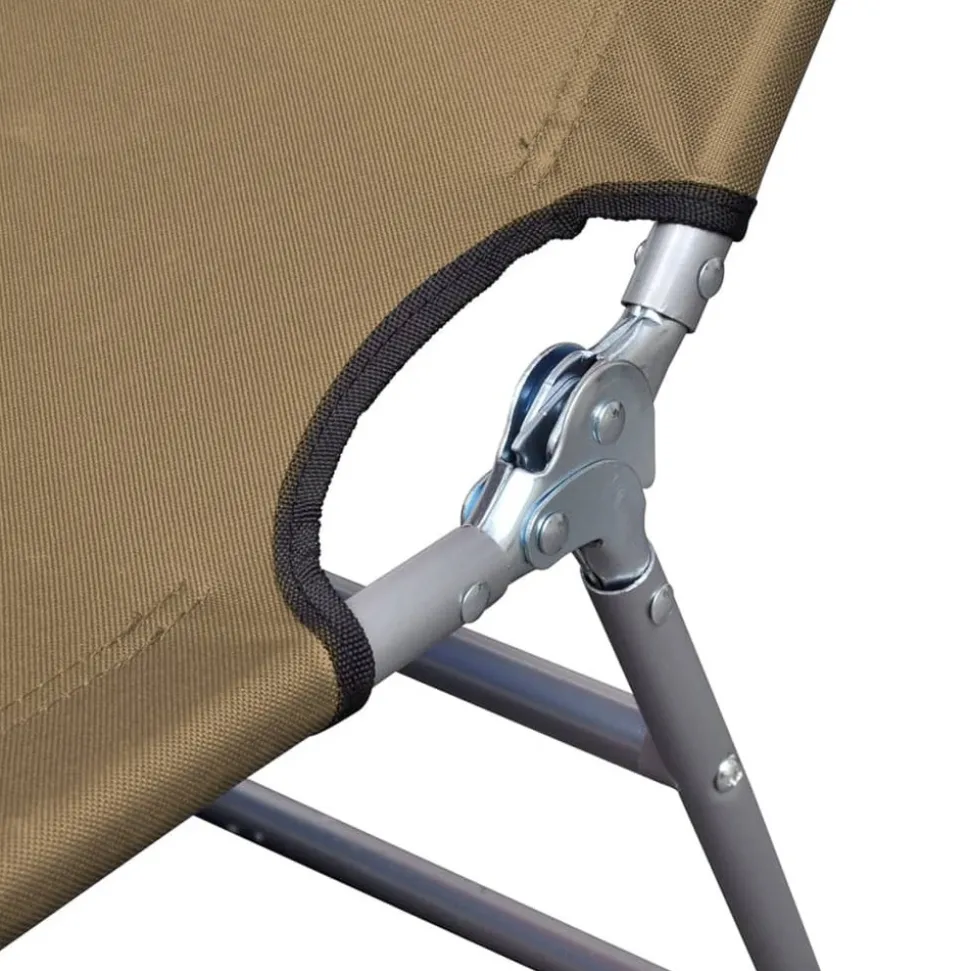 MAISON EXCLUSIVE - Chaise longue pliable et coussin de tête dossier réglable taupe