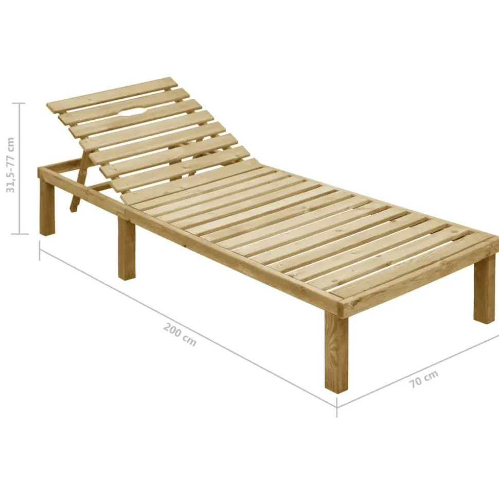 MAISON EXCLUSIVE - Chaise longue avec coussin anthracite bois de pin imprégné