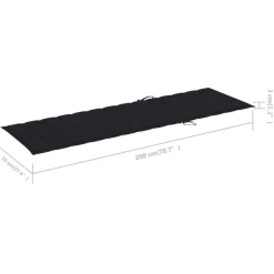 MAISON EXCLUSIVE - Chaise longue avec coussin noir bois de pin imprégné
