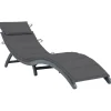 MAISON EXCLUSIVE - Chaise longue avec coussin gris bois d'acacia solide