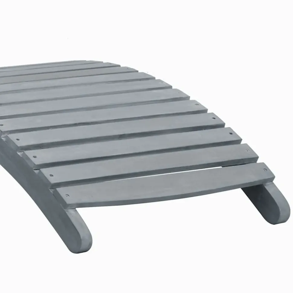 MAISON EXCLUSIVE - Chaise longue avec coussin gris bois d'acacia solide