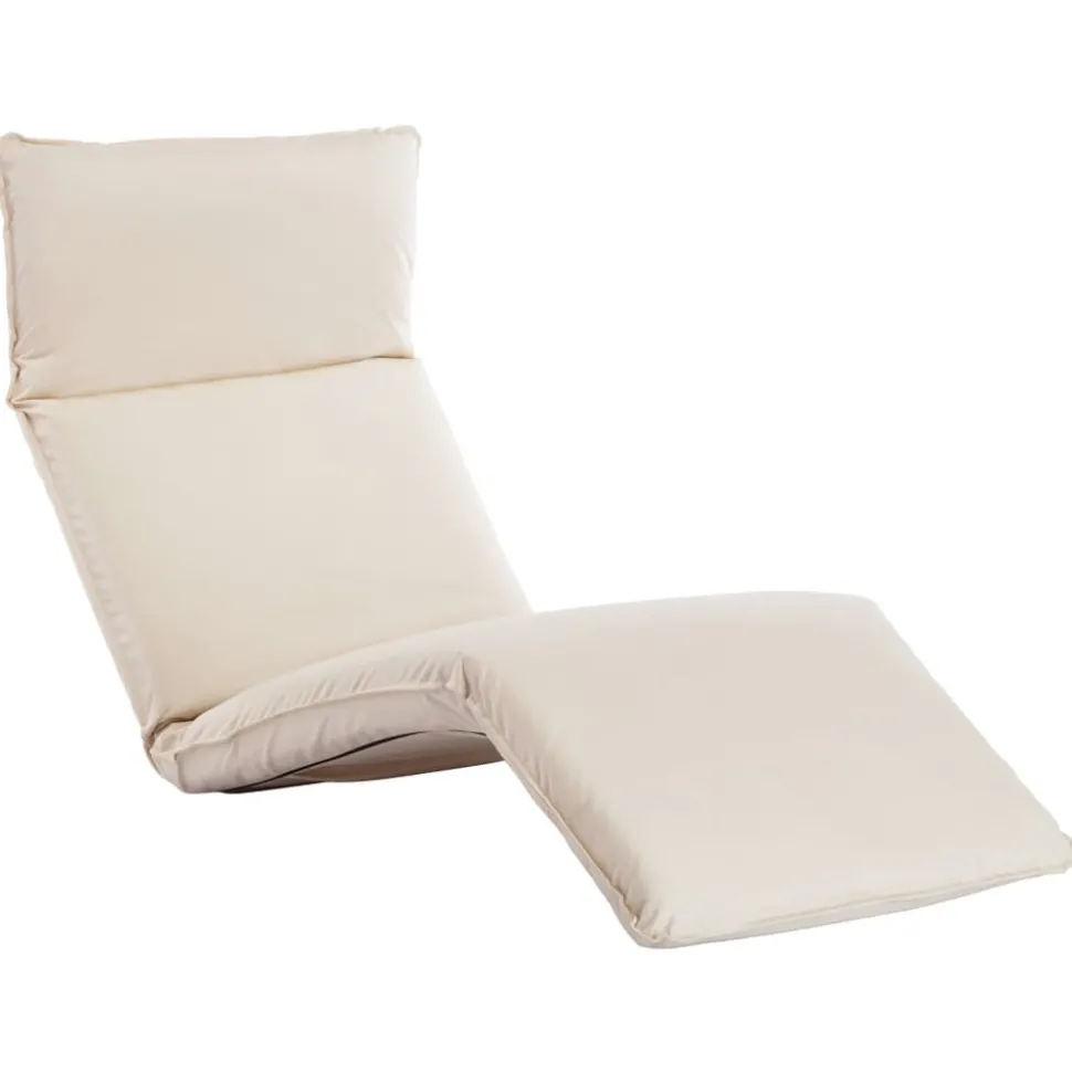 MAISON EXCLUSIVE - Chaise longue pliable tissu oxford blanc crème