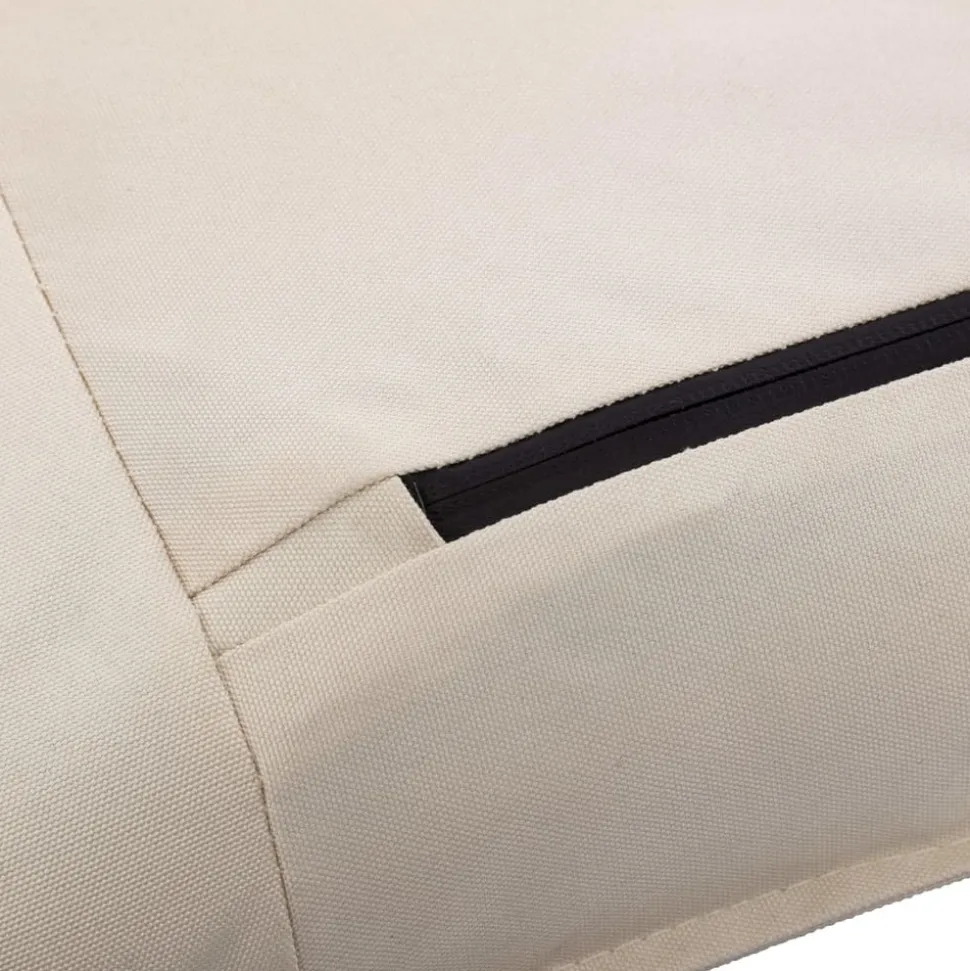 MAISON EXCLUSIVE - Chaise longue pliable tissu oxford blanc crème