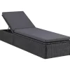MAISON EXCLUSIVE - Chaise longue résine tressée noir et gris foncé