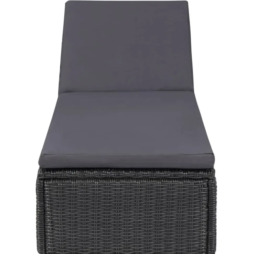 MAISON EXCLUSIVE - Chaise longue résine tressée noir et gris foncé