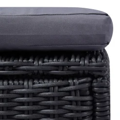MAISON EXCLUSIVE - Chaise longue résine tressée noir et gris foncé