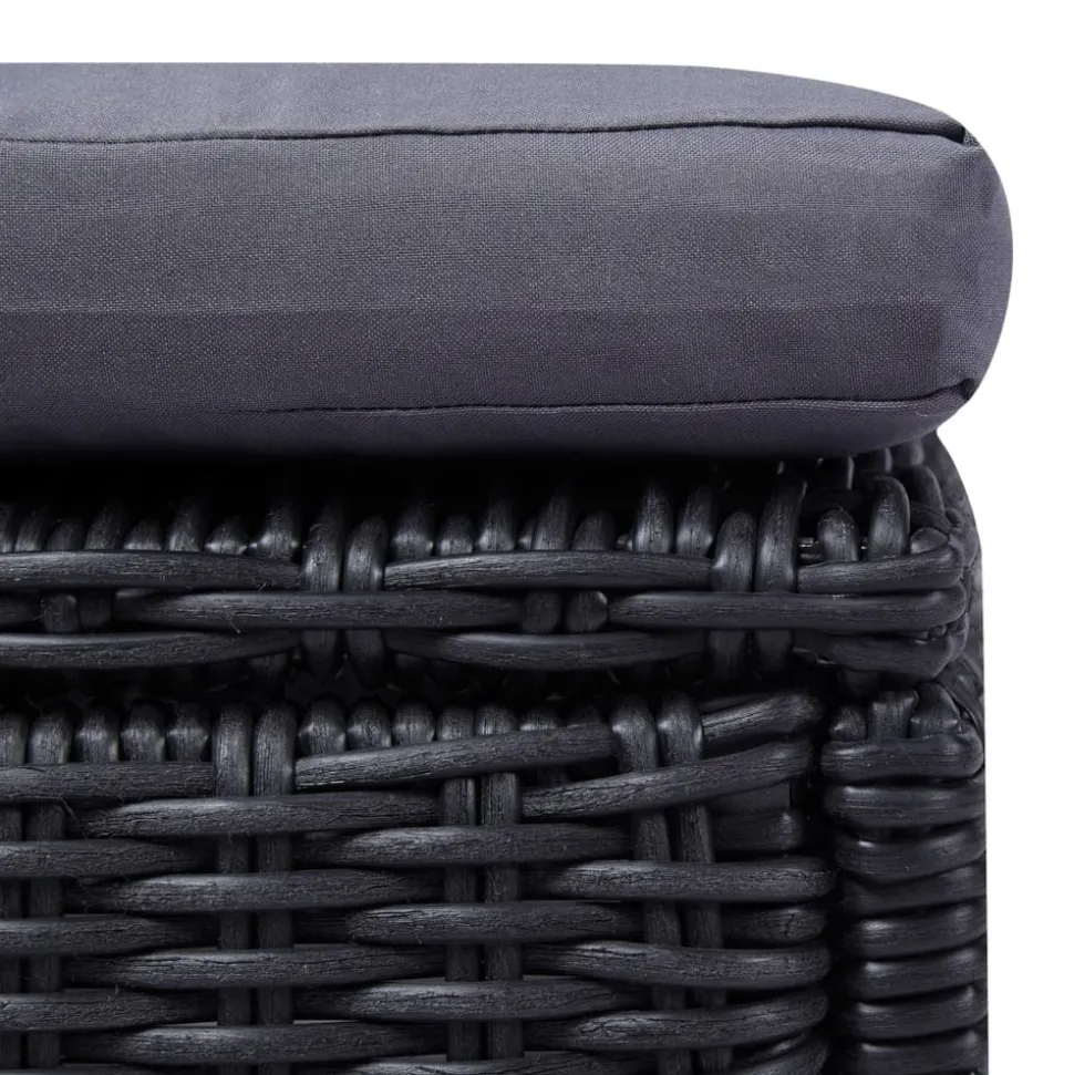 MAISON EXCLUSIVE - Chaise longue résine tressée noir et gris foncé