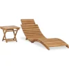 MAISON EXCLUSIVE - Chaise longue pliable avec table bois de teck solide