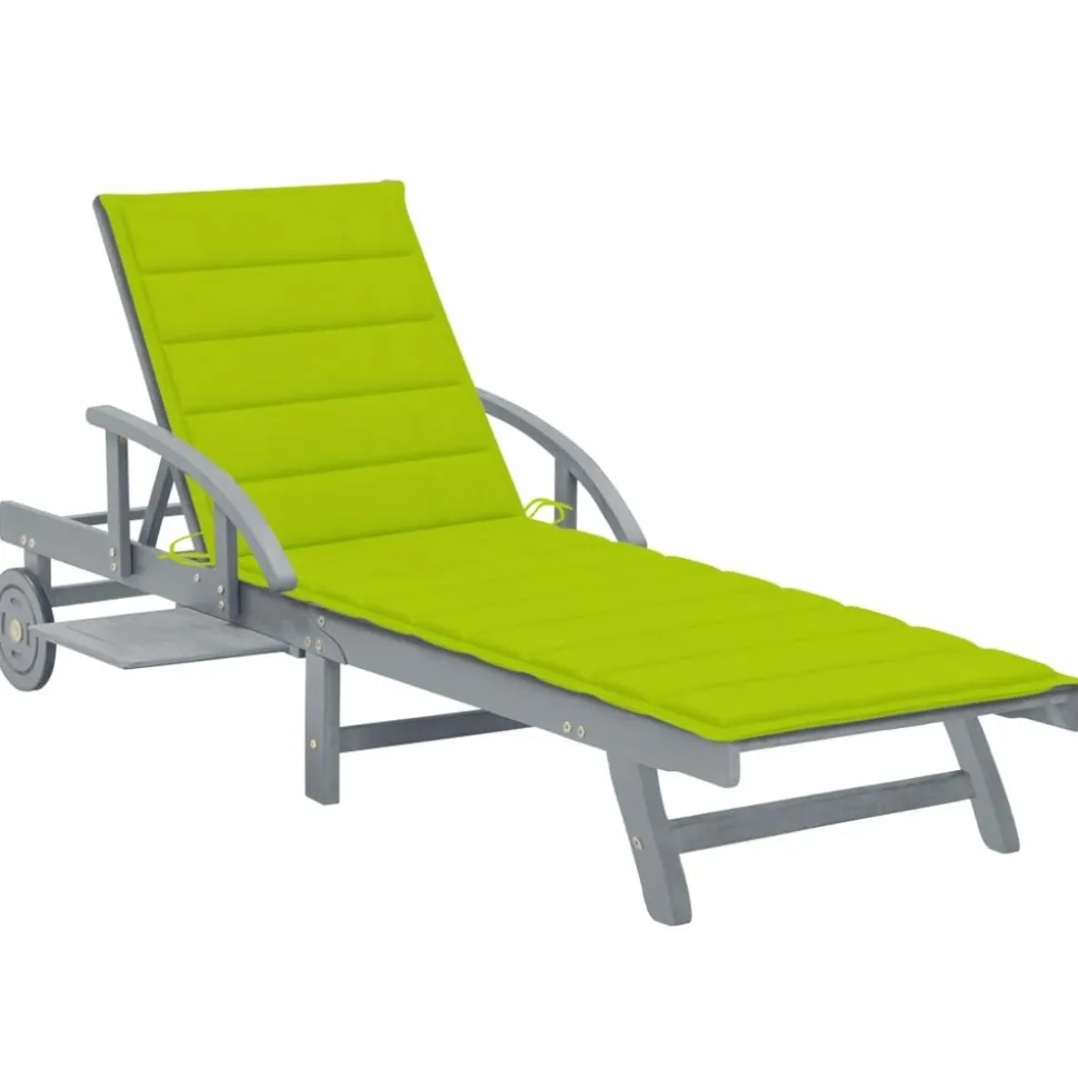 MAISON EXCLUSIVE - Chaise longue de jardin avec coussin bois d'acacia solide