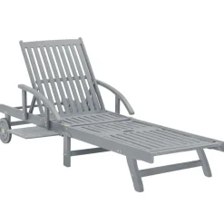 MAISON EXCLUSIVE - Chaise longue de jardin avec coussin bois d'acacia solide