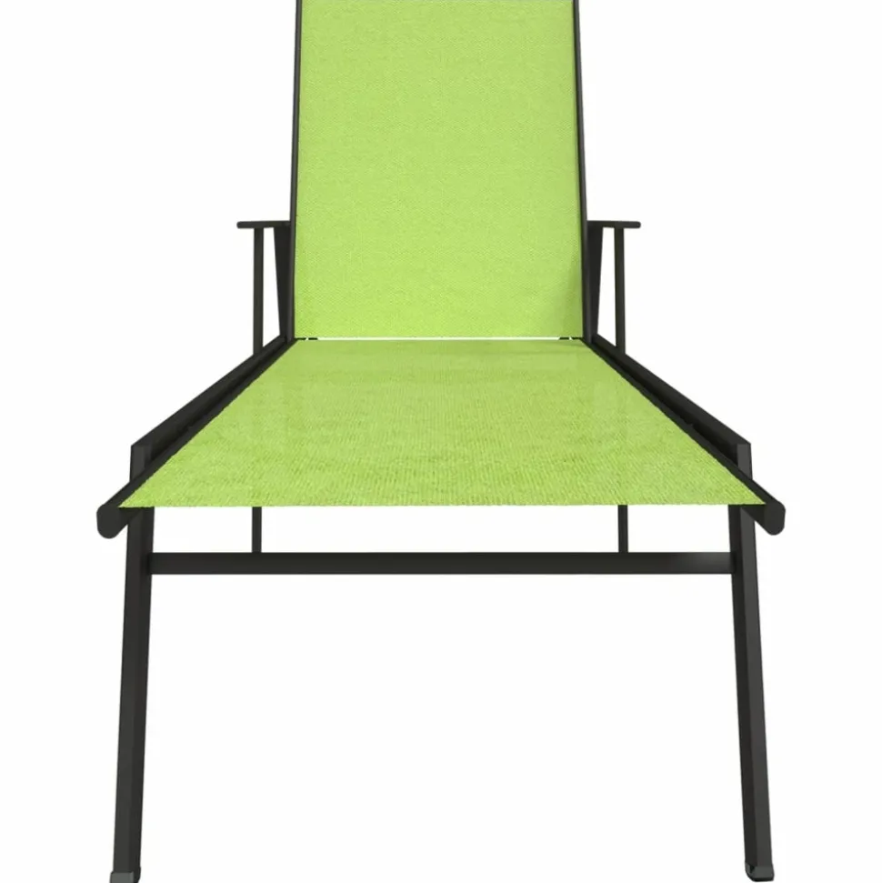 MAISON EXCLUSIVE - Chaise longue acier et tissu textilène vert