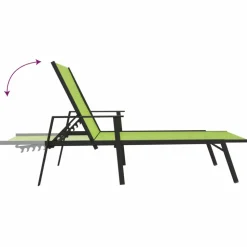 MAISON EXCLUSIVE - Chaise longue acier et tissu textilène vert