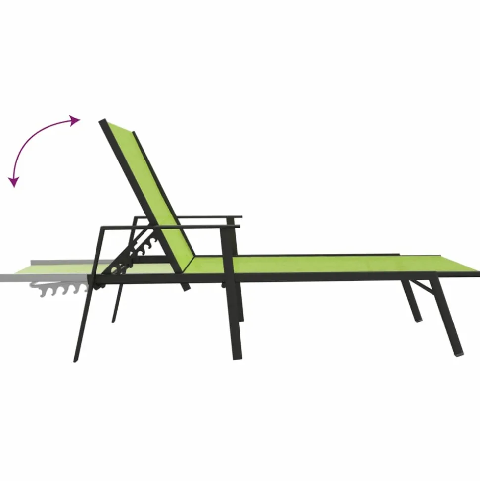 MAISON EXCLUSIVE - Chaise longue acier et tissu textilène vert