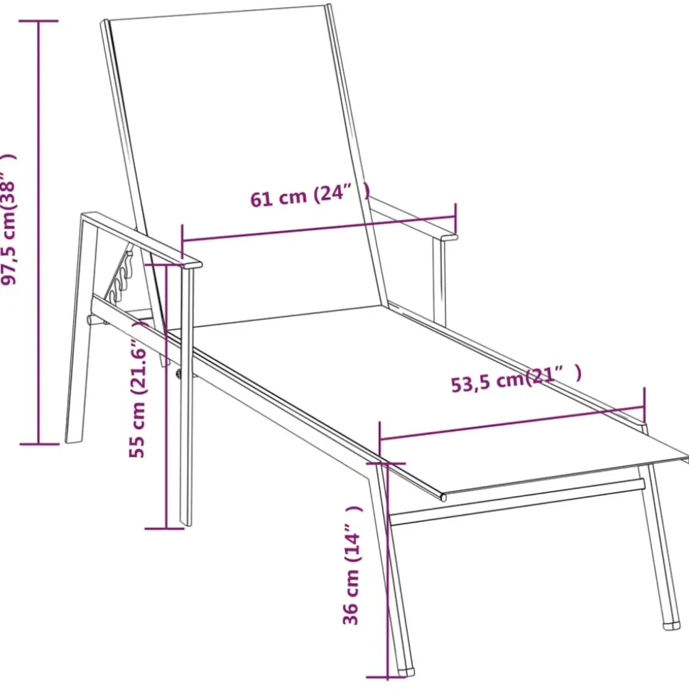 MAISON EXCLUSIVE - Chaise longue acier et tissu textilène vert
