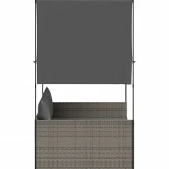 MAISON EXCLUSIVE - Chaise longue double avec toit et rideaux gris résine tressée