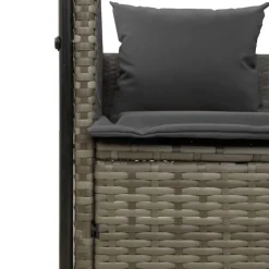 MAISON EXCLUSIVE - Chaise longue double avec toit et rideaux gris résine tressée