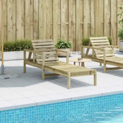 MAISON EXCLUSIVE - Chaise longue 199,5x62x55 cm bois de pin imprégné
