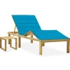 MAISON EXCLUSIVE - Chaise longue de jardin avec table et coussin pin imprégné