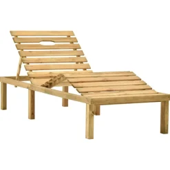 MAISON EXCLUSIVE - Chaise longue de jardin avec table et coussin pin imprégné