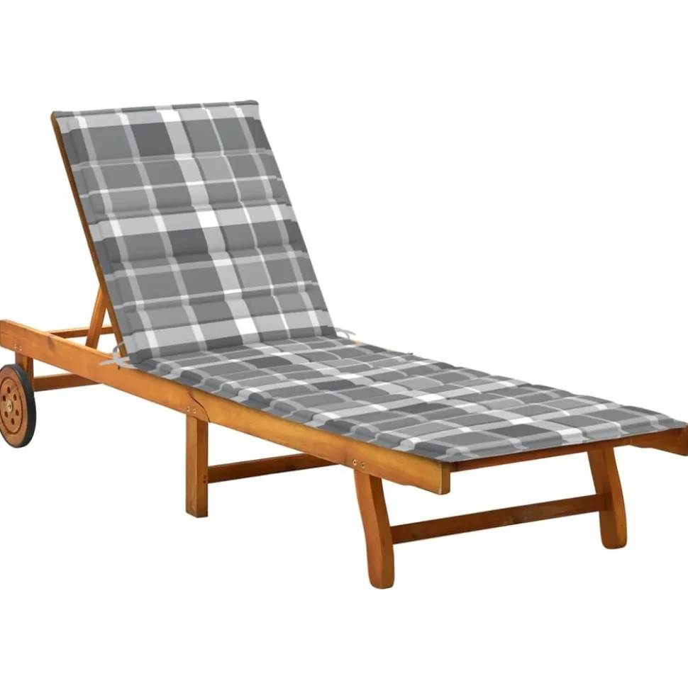 MAISON EXCLUSIVE - Chaise longue de jardin avec coussin bois d'acacia solide