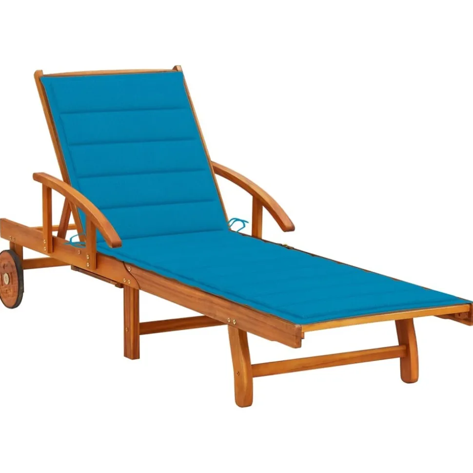 MAISON EXCLUSIVE - Chaise longue de jardin avec coussin bois d'acacia solide