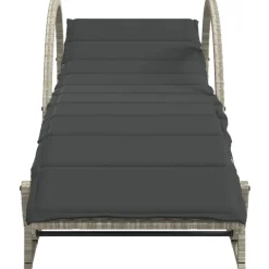 MAISON EXCLUSIVE - Chaise longue et coussin gris clair 60x199x42 cm résine tressée