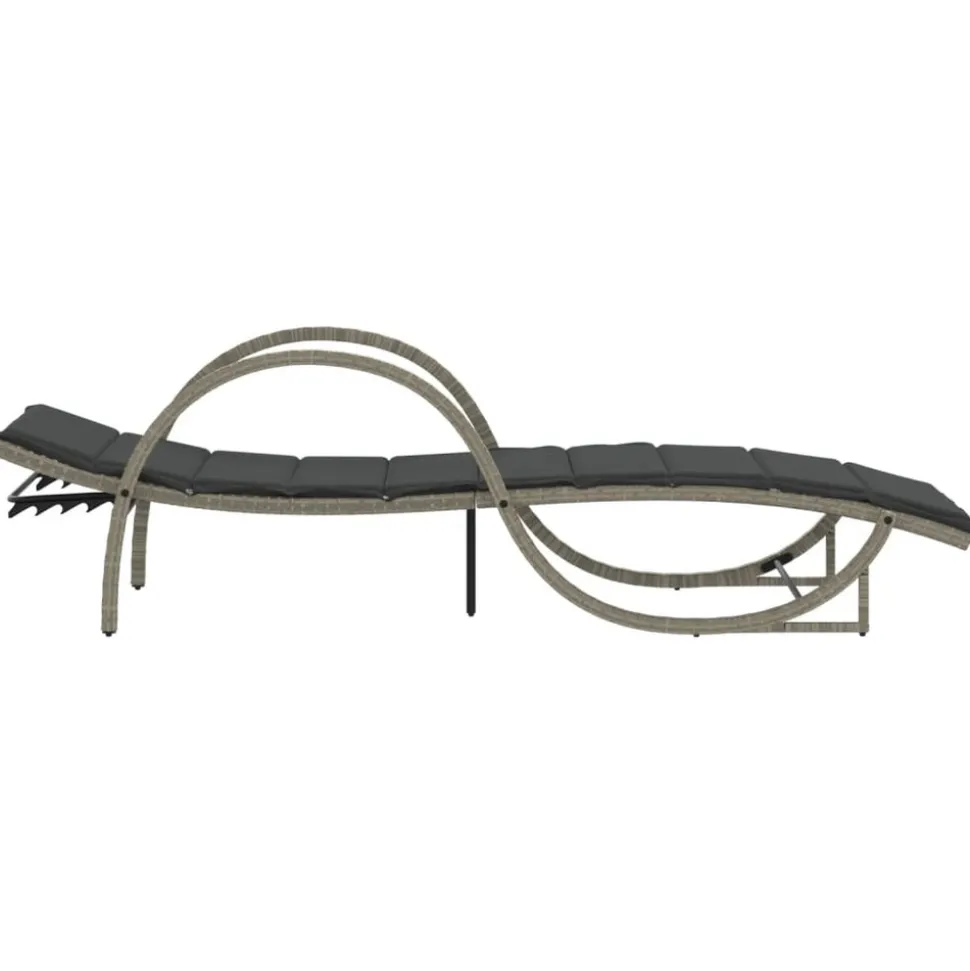MAISON EXCLUSIVE - Chaise longue et coussin gris clair 60x199x42 cm résine tressée