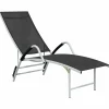 MAISON EXCLUSIVE - Chaise longue textilène et aluminium noir