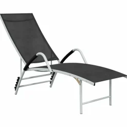 MAISON EXCLUSIVE - Chaise longue textilène et aluminium noir
