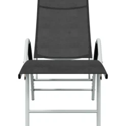 MAISON EXCLUSIVE - Chaise longue textilène et aluminium noir