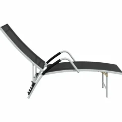 MAISON EXCLUSIVE - Chaise longue textilène et aluminium noir