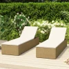 MAISON EXCLUSIVE - Chaise longue résine tressée marron et blanc crème