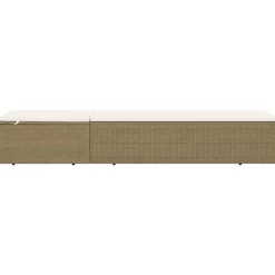 MAISON EXCLUSIVE - Chaise longue résine tressée marron et blanc crème