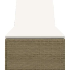 MAISON EXCLUSIVE - Chaise longue résine tressée marron et blanc crème