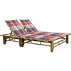 MAISON EXCLUSIVE - Chaise longue pour 2 personnes avec coussins bambou