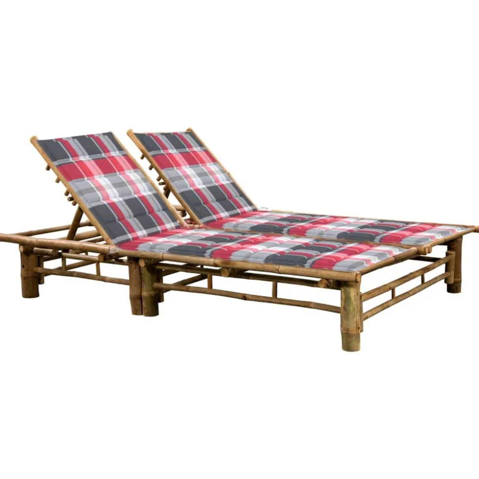 MAISON EXCLUSIVE - Chaise longue pour 2 personnes avec coussins bambou