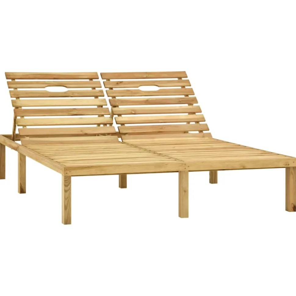 MAISON EXCLUSIVE - Chaise longue double et coussins bleu royal pin imprégné