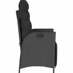 MAISON EXCLUSIVE - Chaise inclinable de jardin et repose-pied noir résine tressée