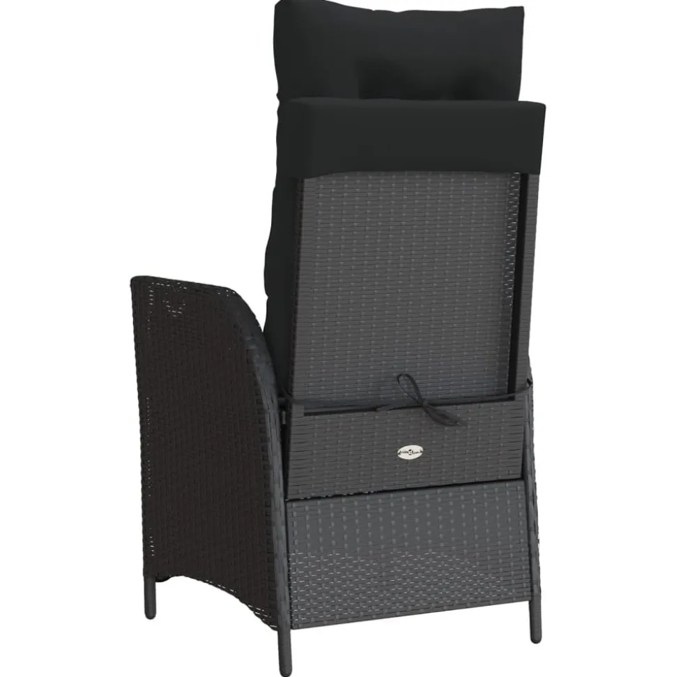 MAISON EXCLUSIVE - Chaise inclinable de jardin et repose-pied noir résine tressée