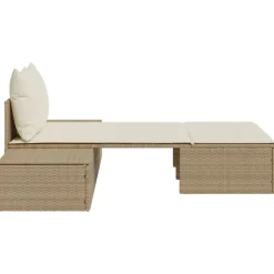 MAISON EXCLUSIVE - Chaise longue double avec coussins beige résine tressée