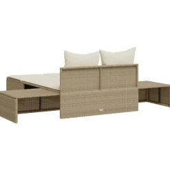 MAISON EXCLUSIVE - Chaise longue double avec coussins beige résine tressée