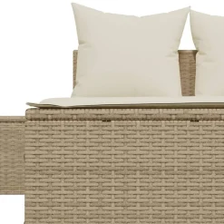 MAISON EXCLUSIVE - Chaise longue double avec coussins beige résine tressée