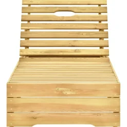 MAISON EXCLUSIVE - Chaise longue avec coussin crème bois de pin imprégné