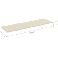 MAISON EXCLUSIVE - Chaise longue avec coussin crème bois de pin imprégné
