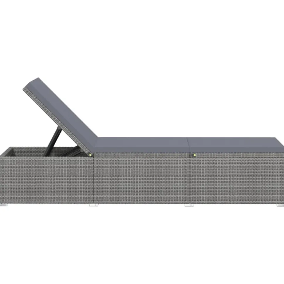 MAISON EXCLUSIVE - Chaise longue avec coussin résine tressée gris