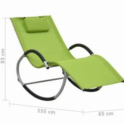 MAISON EXCLUSIVE - Chaise longue avec oreiller vert textilène